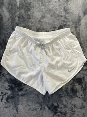 Nike White Dri-FIT Tempo Mesh Inset Track Running Shorts Size Medium